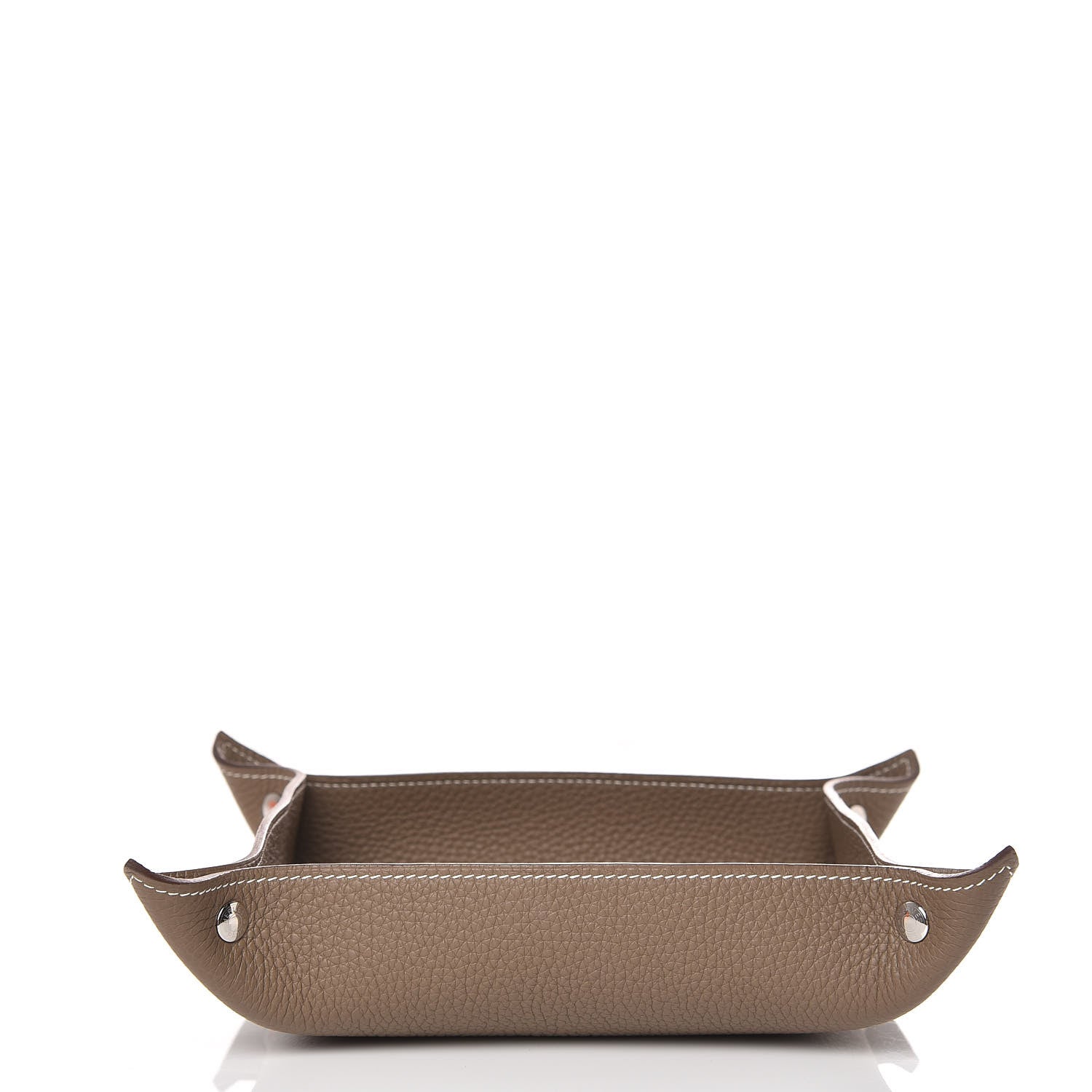 Hermes Taurillon Clemence Mises et Relances Change Tray Etoupe 4 of 8