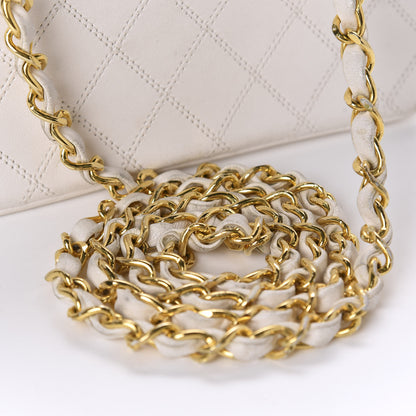 Chanel Calfskin Diamond Double Stitch Flap White 17 of 22