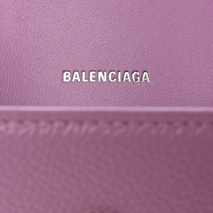 Balenciaga Grained Calfskin Tonal B Hourglass Chain Cardholder Lilac 6 of 7