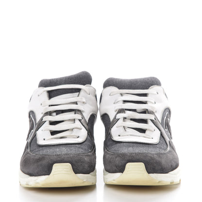 Chanel Denim Suede Calfskin CC Sneakers 40.5 Grey 2 of 15