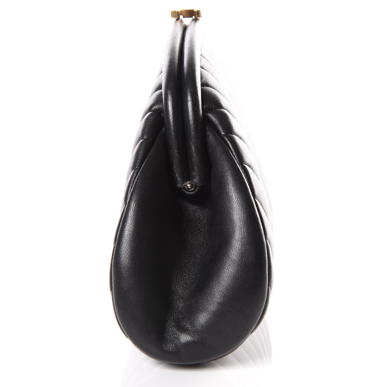 Chanel Lambskin Chevron Quilted Timeless Clutch Black 7 of 10