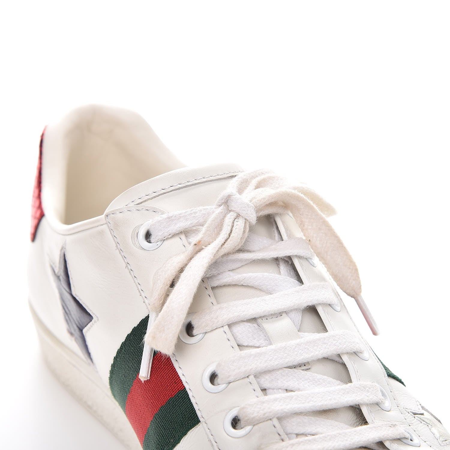 Gucci Calfskin Ayers Web Star Embroidered Womens Ace Sneakers 39 White Multi 12 of 14