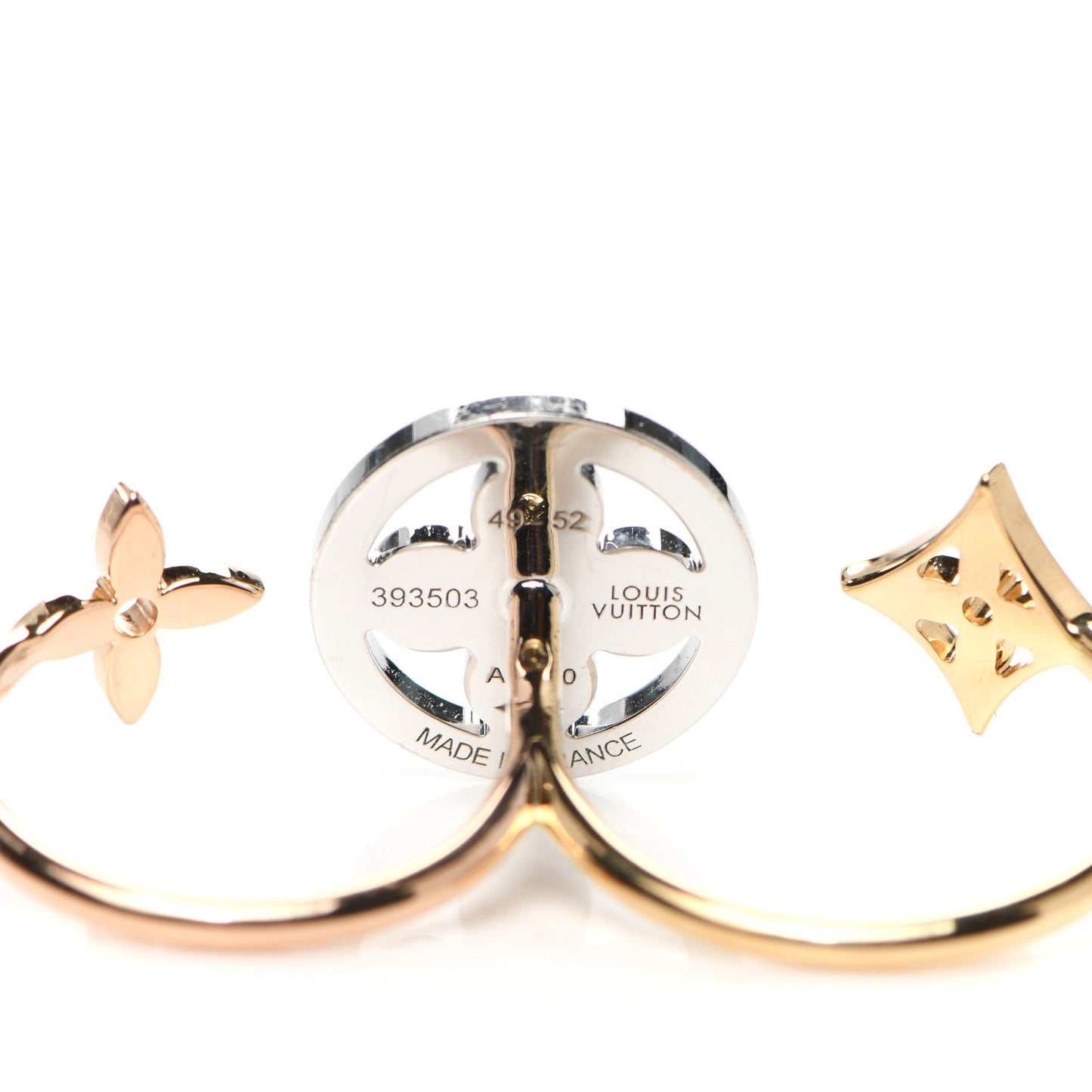 18K Yellow Pink White Gold Diamond Idylle Blossom Double Ring 52 6