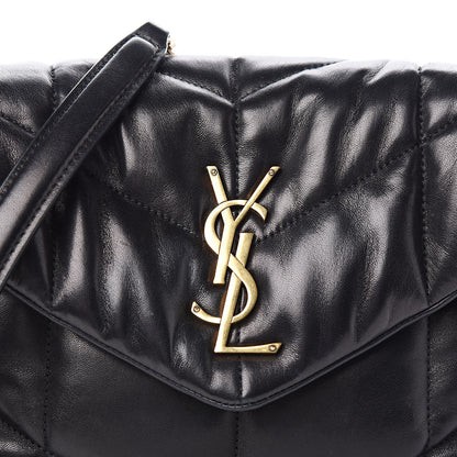 Saint Laurent Lambskin Quilted Small Loulou Puffer Monogram Chain Satchel Black 12 of 12