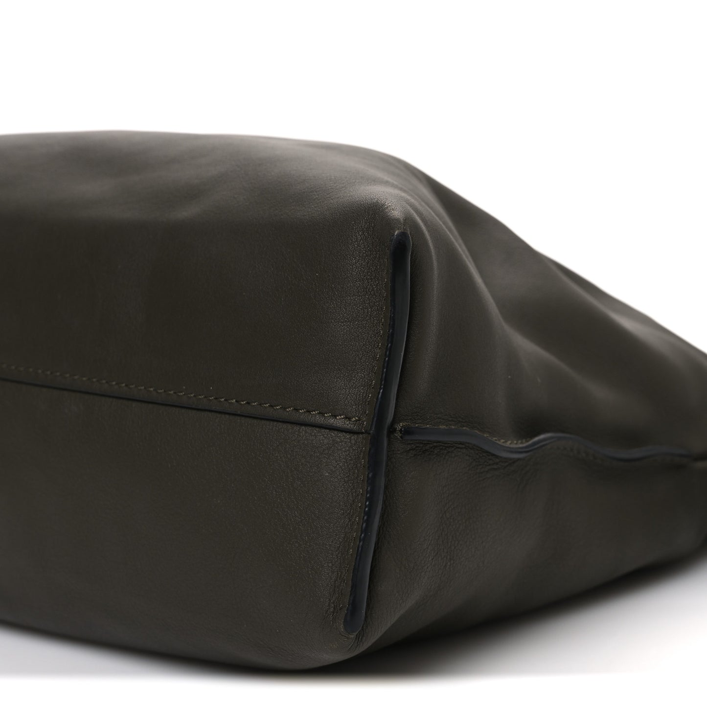 Calfskin Flamenco Knot Clutch Vintage Khaki