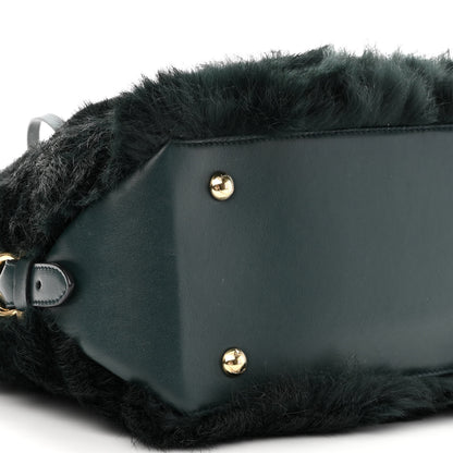 Salvatore Ferragamo Fur Calfskin Fiamma Bag Dark Green 7 of 9
