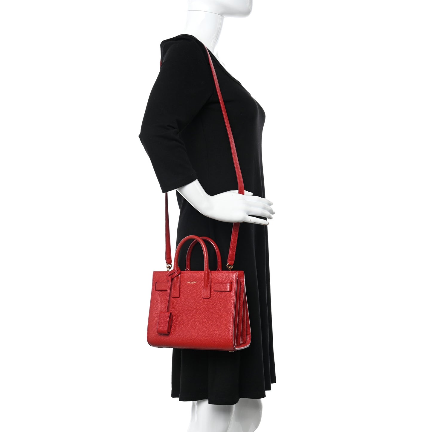 Grained Calfskin Nano Sac De Jour Lipstick Red