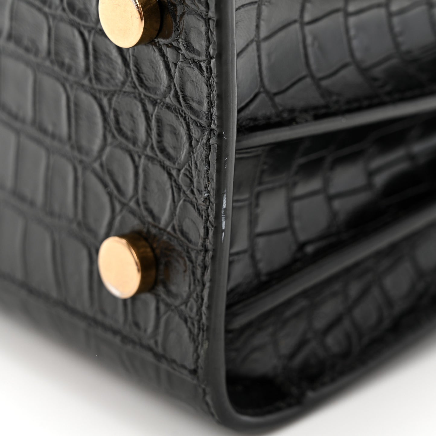 Calfskin Crocodile Embossed Baby Sac De Jour Black