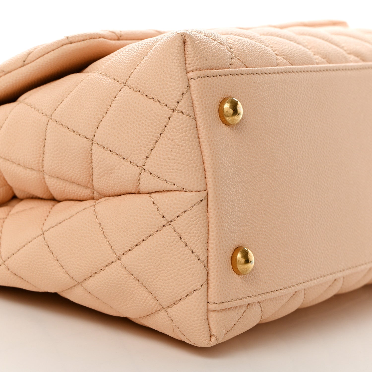 Chanel Caviar Quilted Small Coco Handle Flap Beige 9 of 10