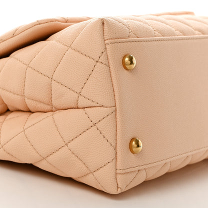 Chanel Caviar Quilted Small Coco Handle Flap Beige 9 of 10