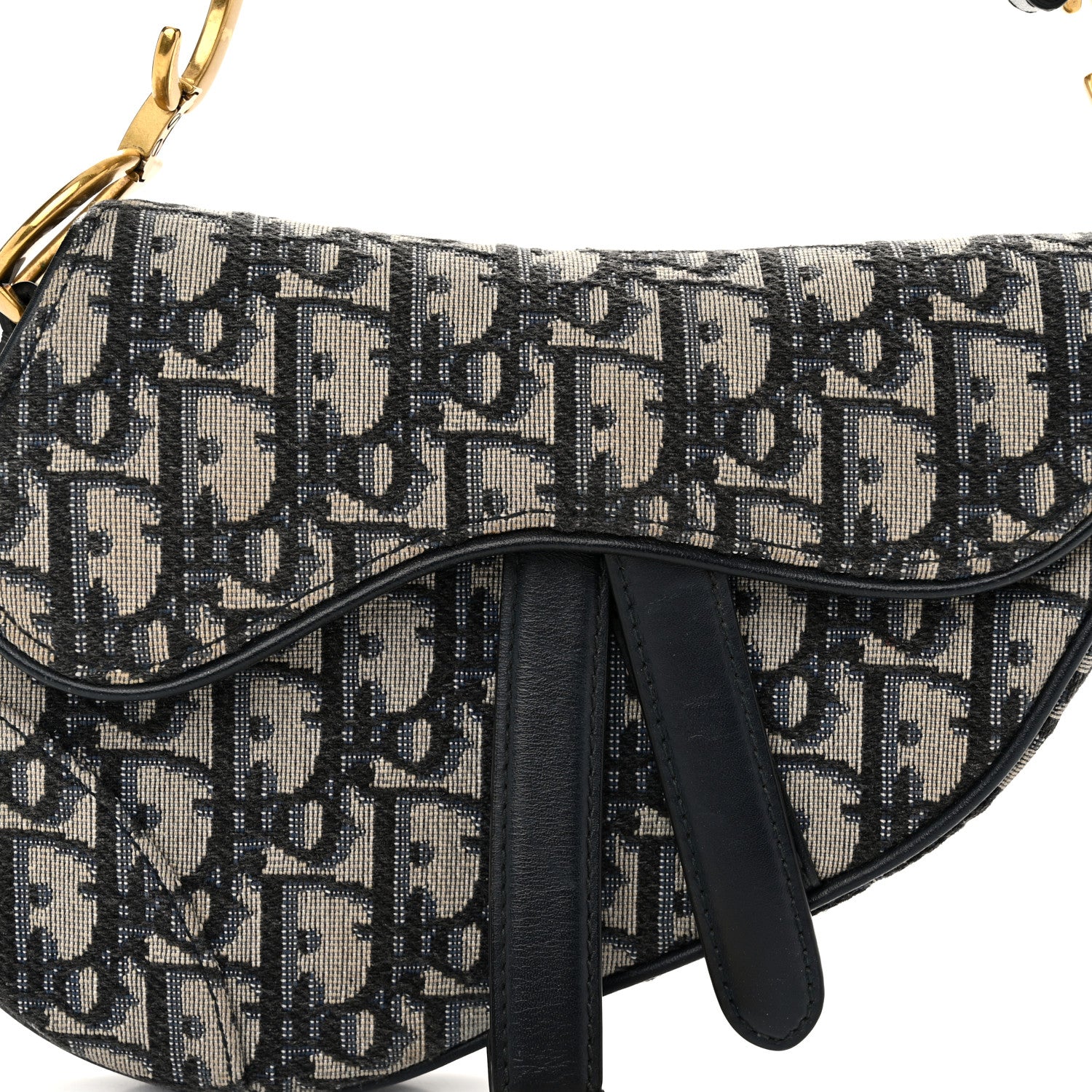 Christian Dior Oblique Mini Saddle Bag Blue 8 of 11