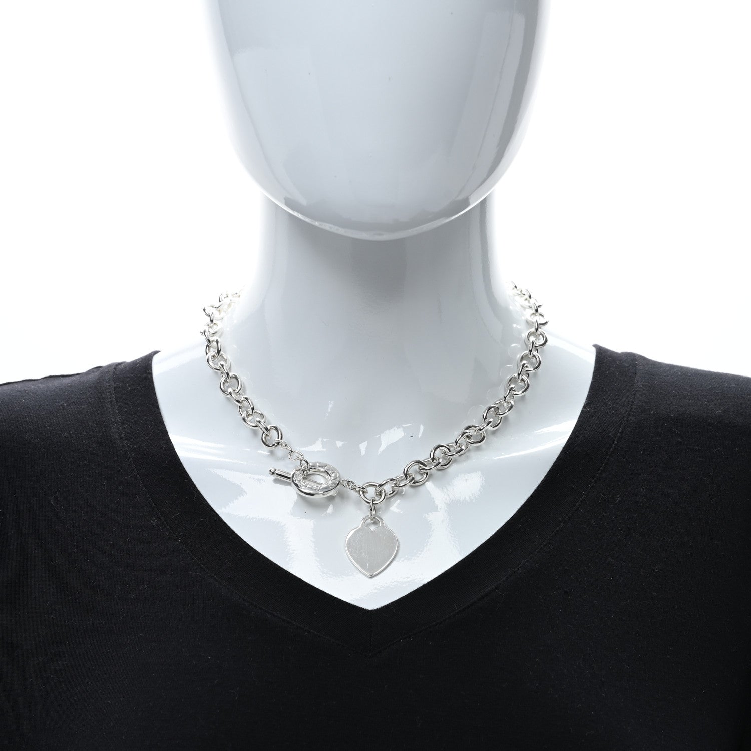Tiffany Sterling Silver Heart Tag Toggle Necklace 3 of 4