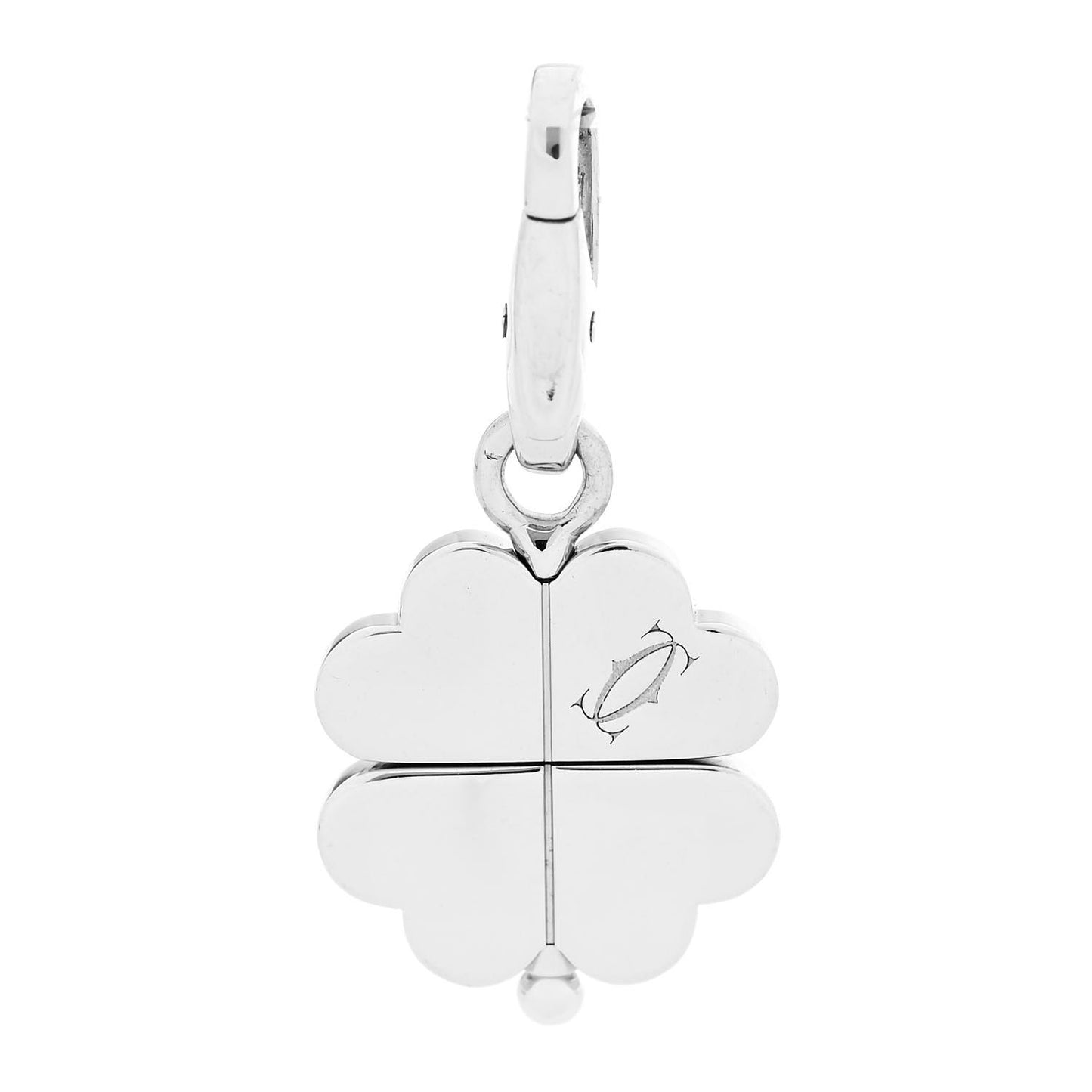 18K White Gold Diamond Four Leaf Clover Charm