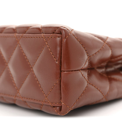 Chanel Shiny Aged Calfskin Quilted Nano Kelly Shopper Brown 10 of 11