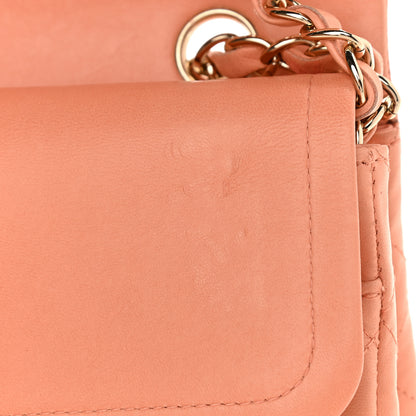 Chanel Lambskin Quilted Medium Double Flap Coral 10 of 14