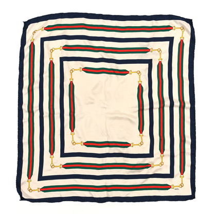 Gucci Silk Interlocking G Horsebit Scarf Ivory 1 of 3