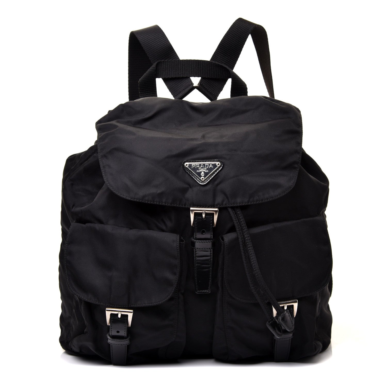 Prada Tessuto Nylon Vela Saffiano Large Backpack Black 1 of 13