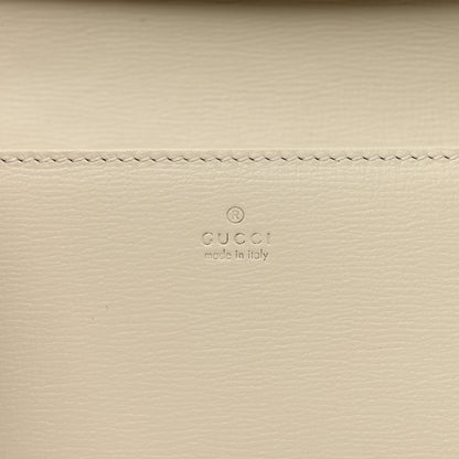 Gucci GG Supreme Monogram Azalea Calfskin Horsebit 1955 Wallet On Chain Beige Ebony Mystic White 6 of 11
