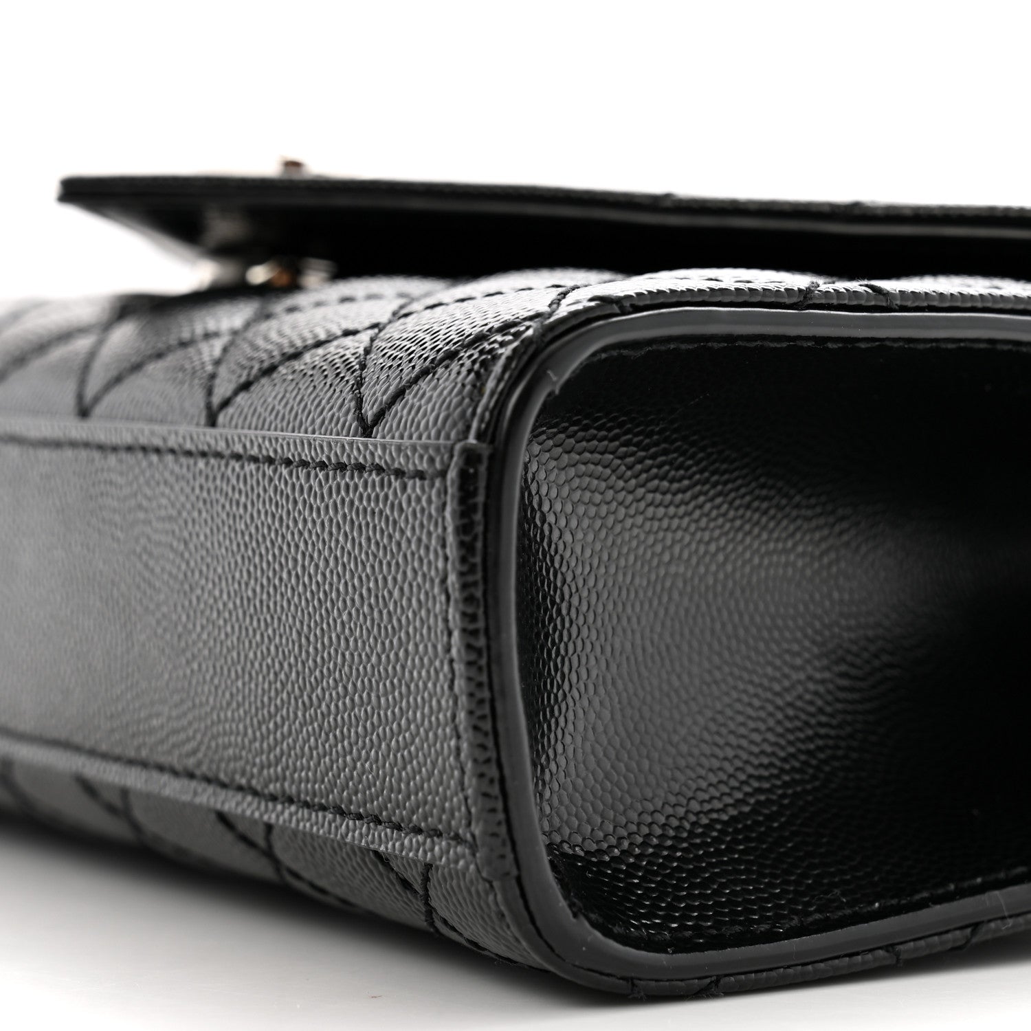Saint Laurent Grain De Poudre Textured Mixed Matelasse Triquilt Small Monogram Satchel Black 10 of 12