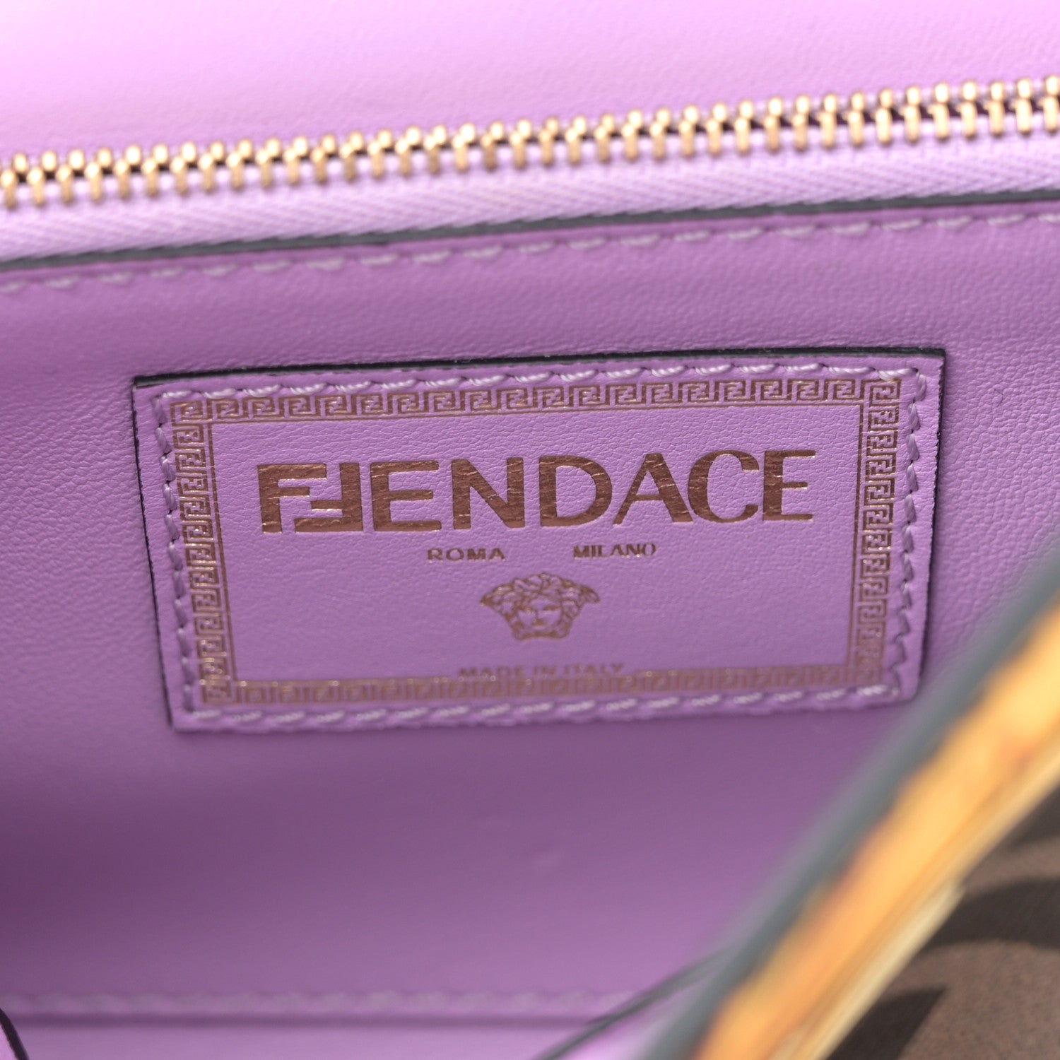 Versace X FENDI Grained Calfskin Fendace La Medusa Medium Top Handle Bag Black Multicolor 6 of 10