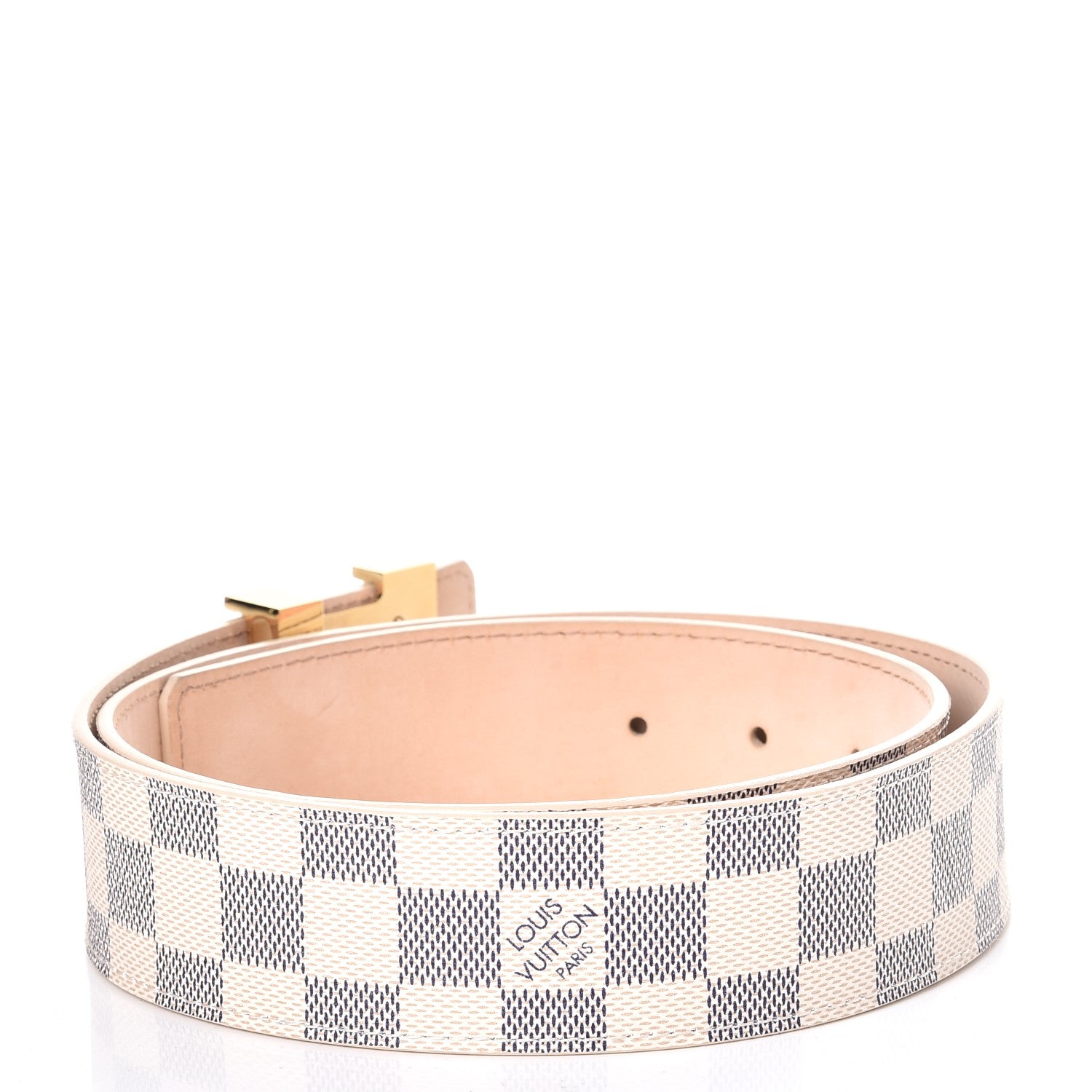 Louis Vuitton Damier Azur LV Initiales Belt 85 34 3 of 9