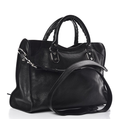 Balenciaga Chevre Silver Metallic Edge Hardware City Black 3 of 9