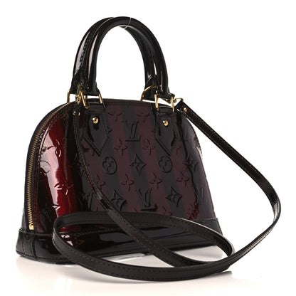 Louis Vuitton Vernis Rayures Alma BB Amarante 2 of 7