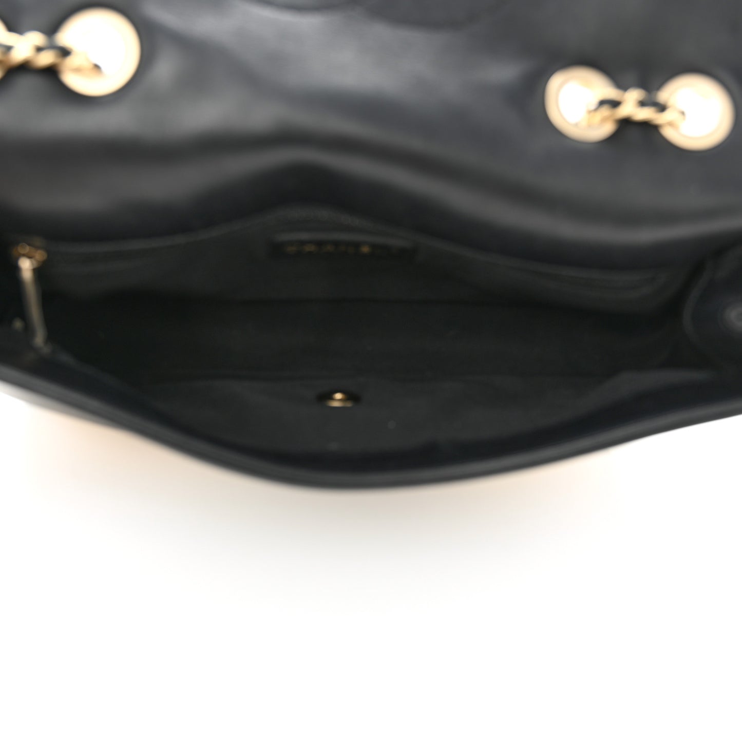Calfskin Quilted Medium Graphic Flap Beige Black
