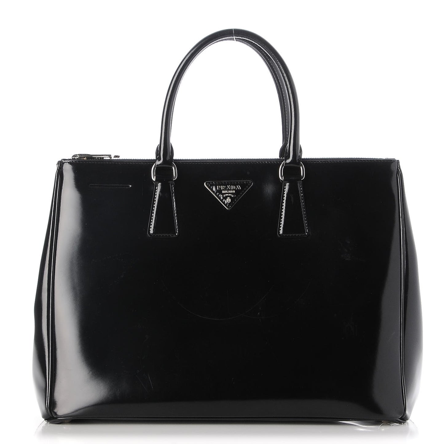 Spazzolato Large Galleria Double Zip Tote Nero Black