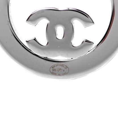 Chanel Crystal CC Round Earrings Silver 4 of 4