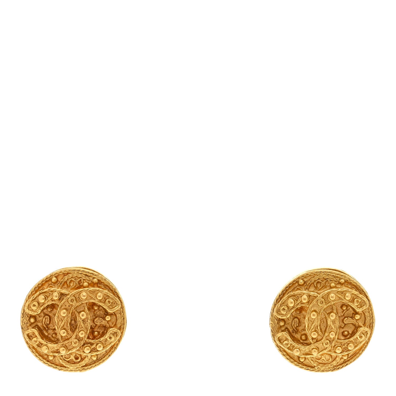 Chanel Round CC Clip On Earrings Gold 1 of 4