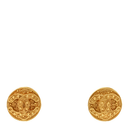 Chanel Round CC Clip On Earrings Gold 1 of 4