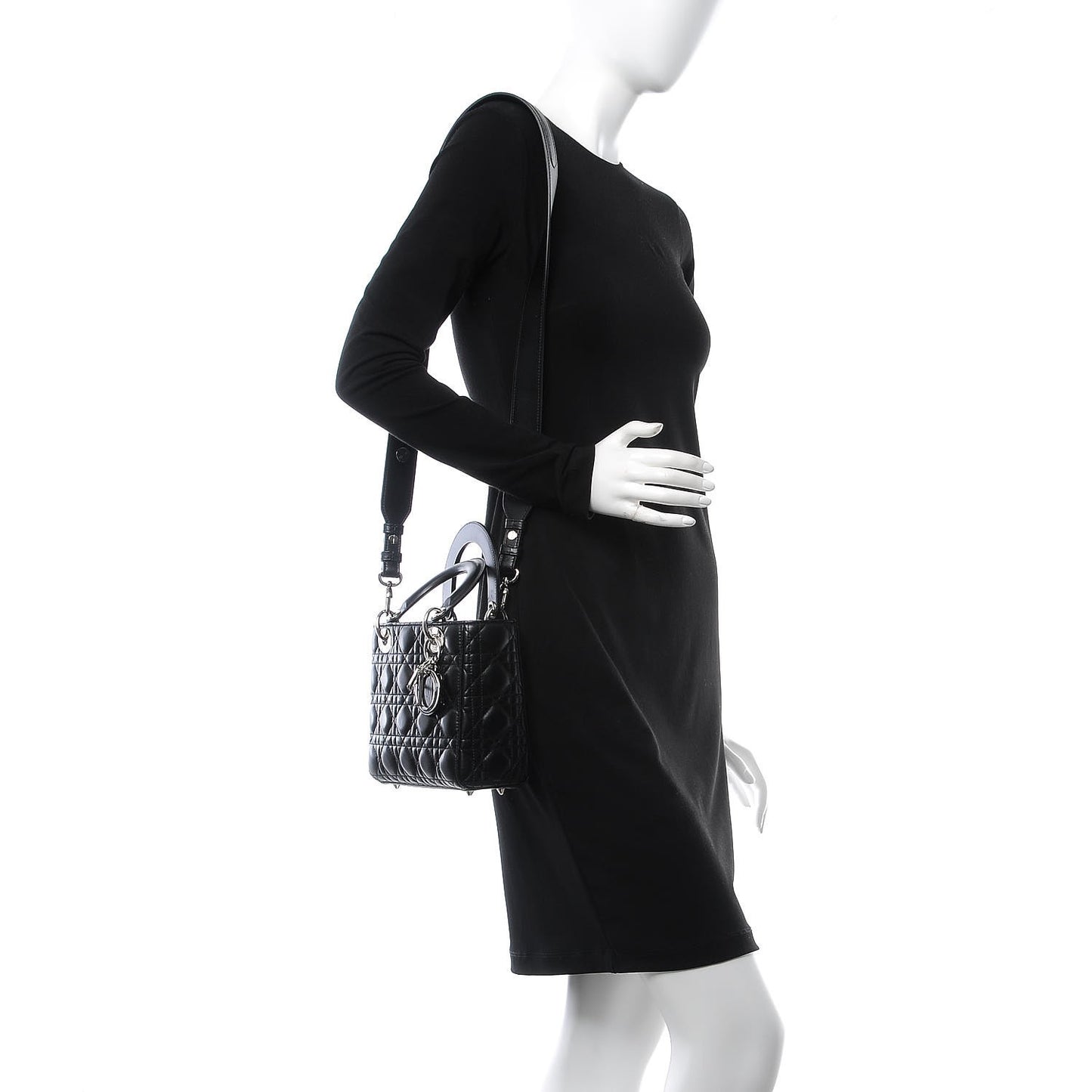 Lambskin Cannage Small Lucky Badges My Lady Dior Black