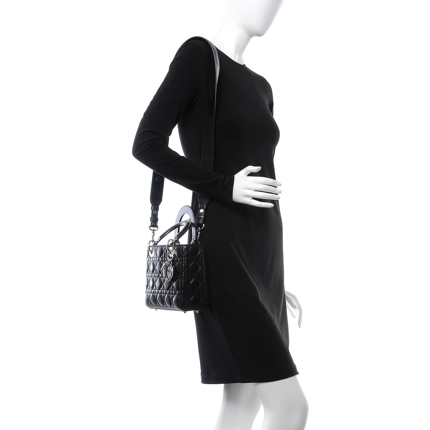 Christian Dior Lambskin Cannage Small Lucky Badges My Lady Dior Black 2 of 7