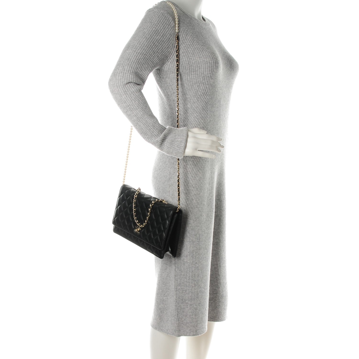 Chanel Lambskin Quilted Fantasy Pearl Flap Black 2 of 8