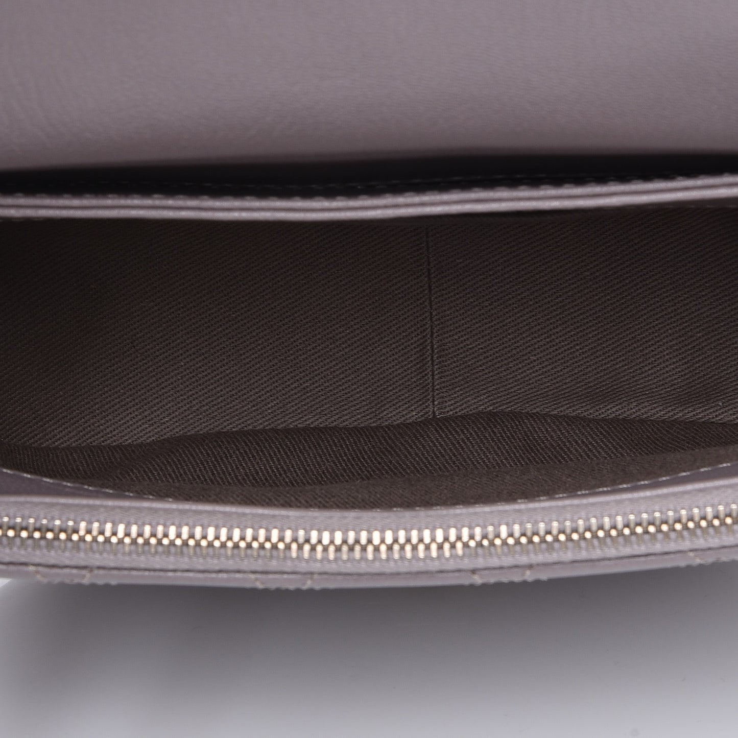 Shiny Calfskin Goatskin Quilted Small Coco Curve Messenger Flap Grey