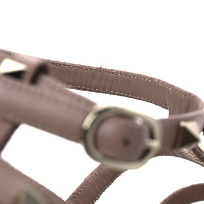 Valentino Garavani Calfskin Rockstud Ankle Strap Torchon Espadrille Caged 25/95mm Wedge Sandals 38 Rose Canelle 12 of 13