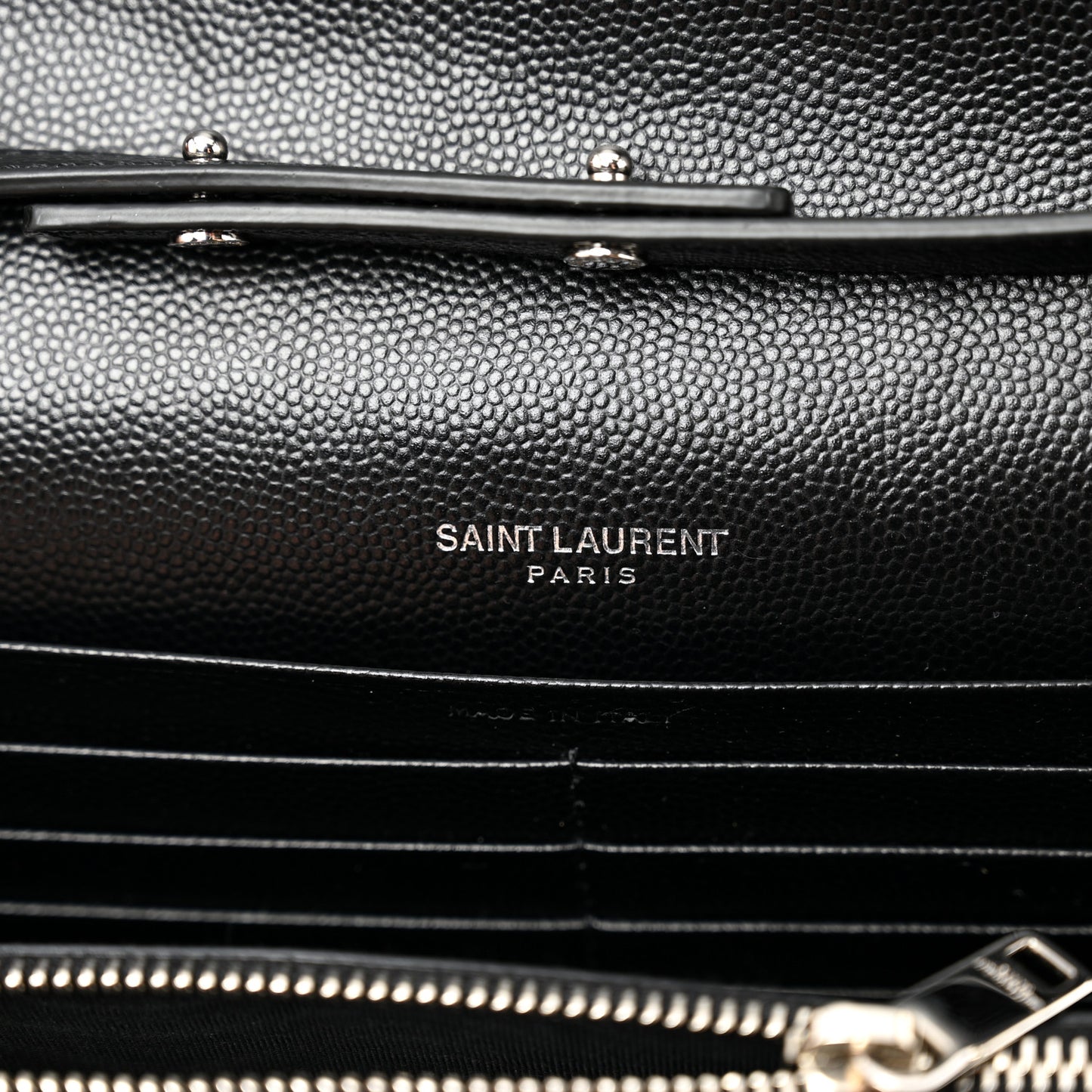 Grain De Poudre Matelasse Chevron Monogram Chain Wallet Black