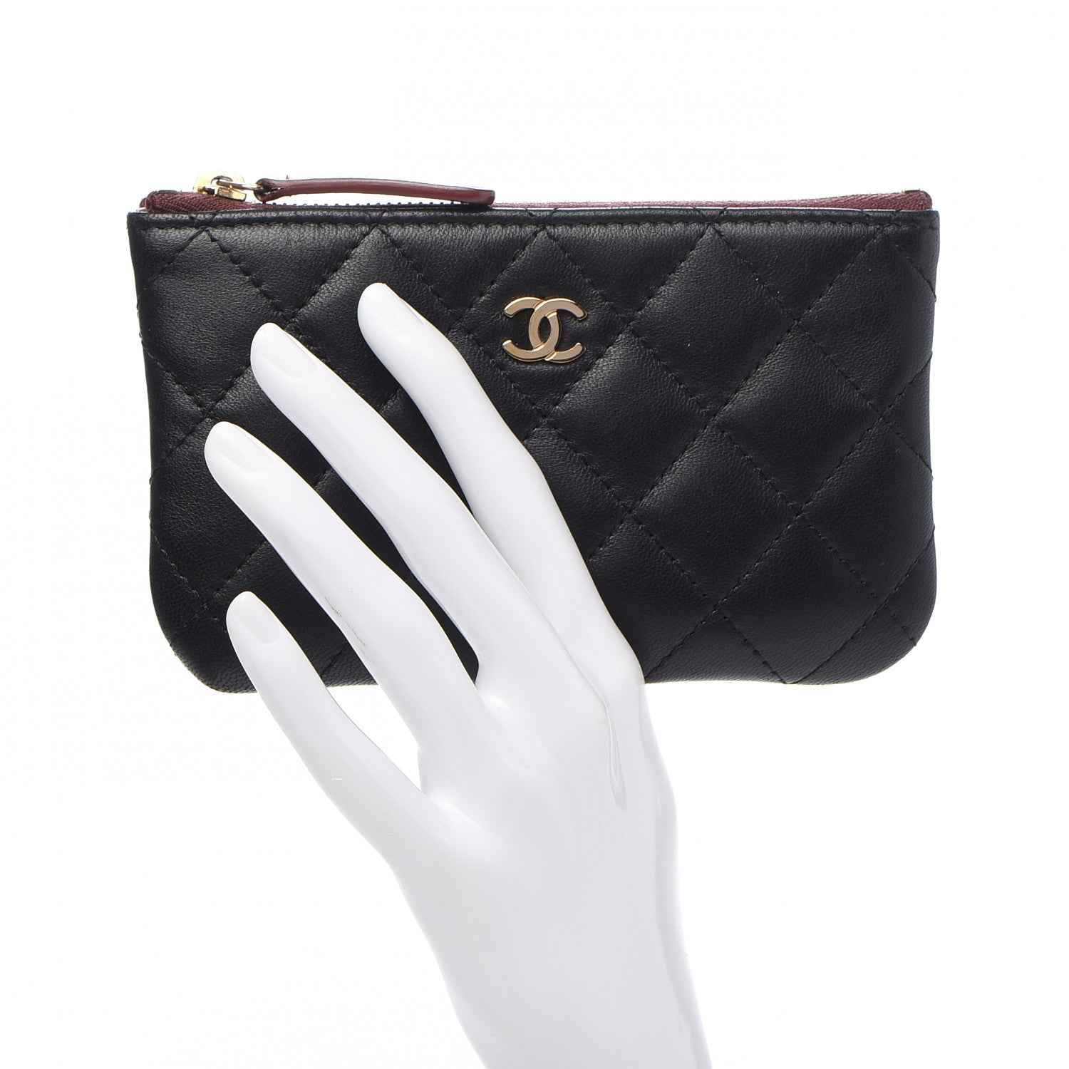 Chanel Lambskin Quilted Small Cosmetic Case Black 2 of 10