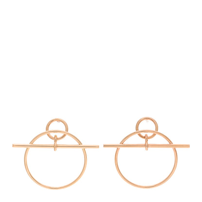Hermes 18K Rose Gold PM Loop Earrings 1 of 5