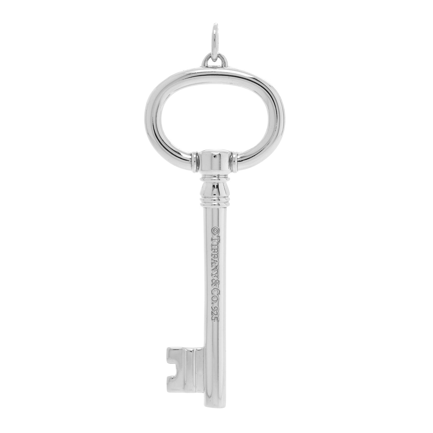 Sterling Silver Large Oval Key Pendant