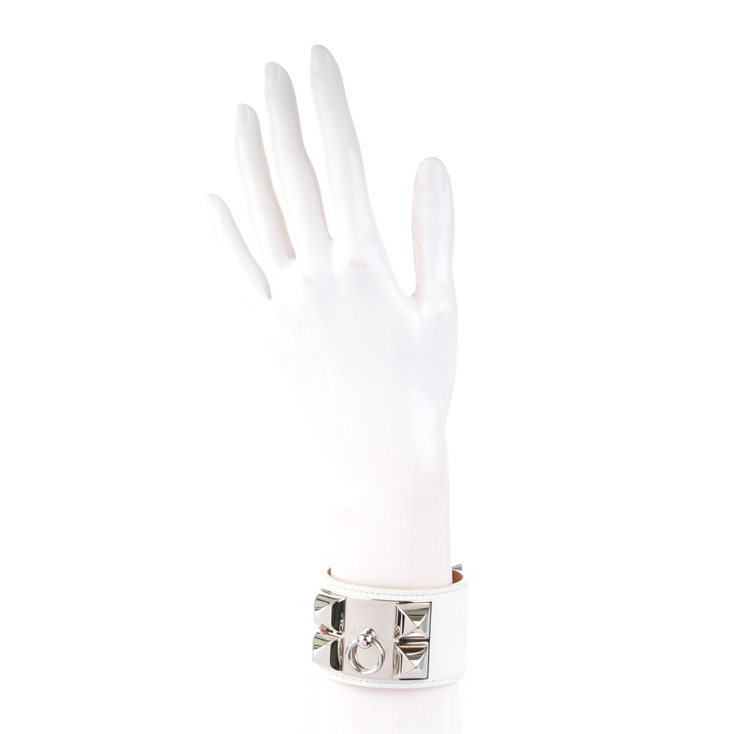 Hermes Epsom Collier de Chien CDC Bracelet S White 2 of 7