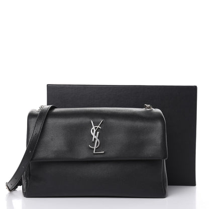 Saint Laurent Grain De Poudre Medium West Hollywood Monogram Fold-Over Black 14 of 14