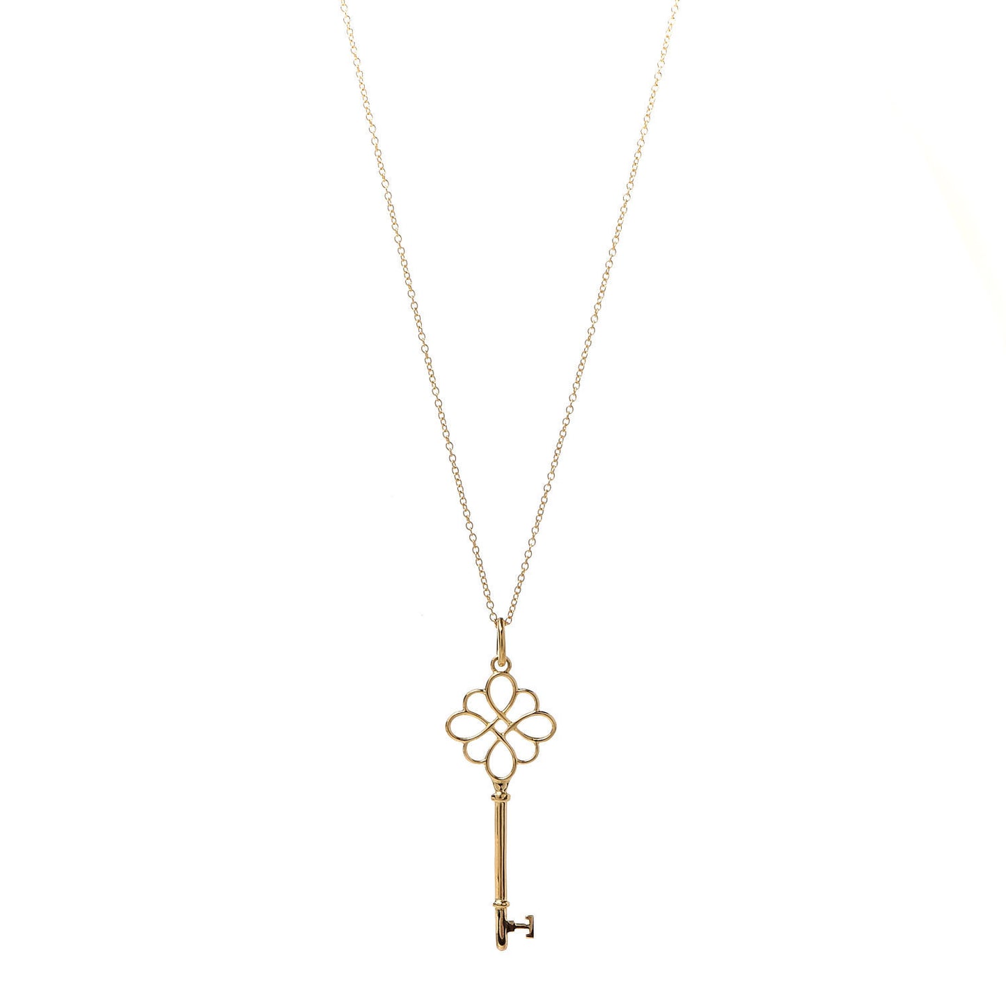 18K Yellow Gold Knot Key Pendant Necklace