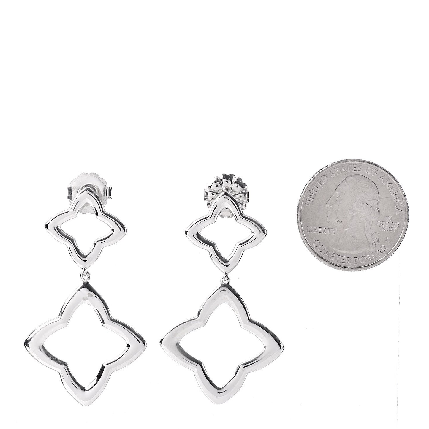 Sterling Silver Quatrefoil Drop Earrings