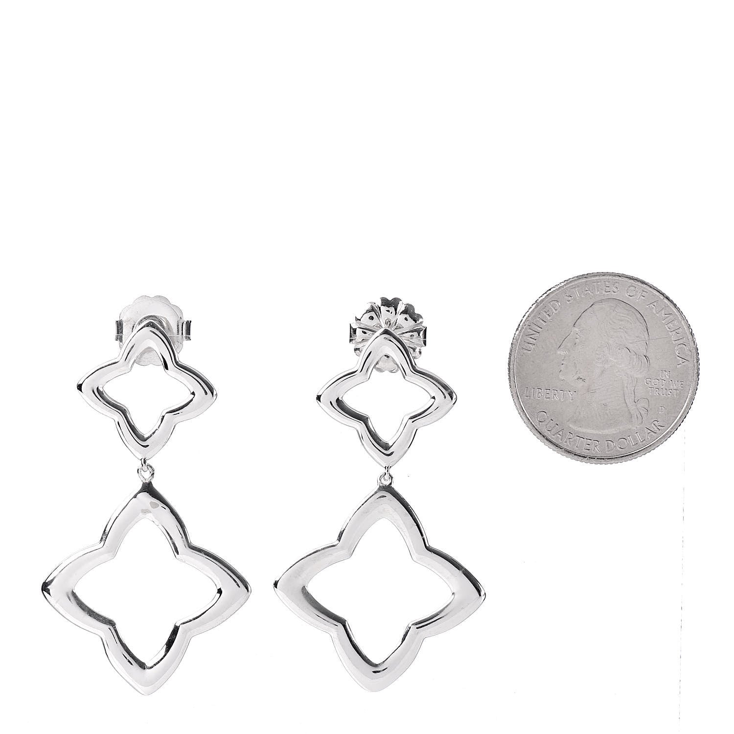 David Yurman Sterling Silver Quatrefoil Drop Earrings 2 of 4