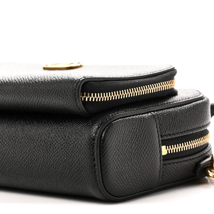 Christian Dior Grained Calfskin Caro Double Pouch Black 10 of 10