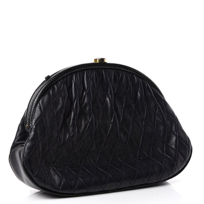 Chanel Lambskin Quilted Frame Clutch Navy 3 of 8
