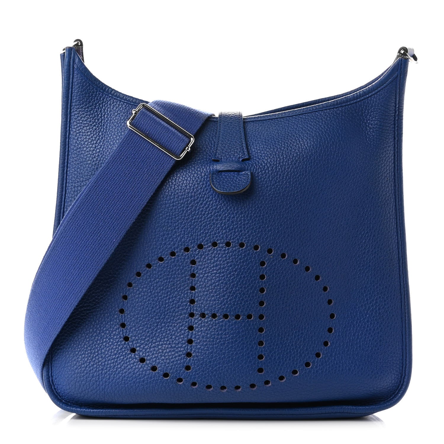 Hermes Taurillon Clemence Evelyne III GM Bleu Electrique 2 of 23