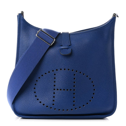 Hermes Taurillon Clemence Evelyne III GM Bleu Electrique 2 of 23